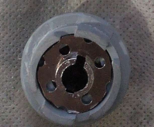 Close up on the unpainted face of the emitter