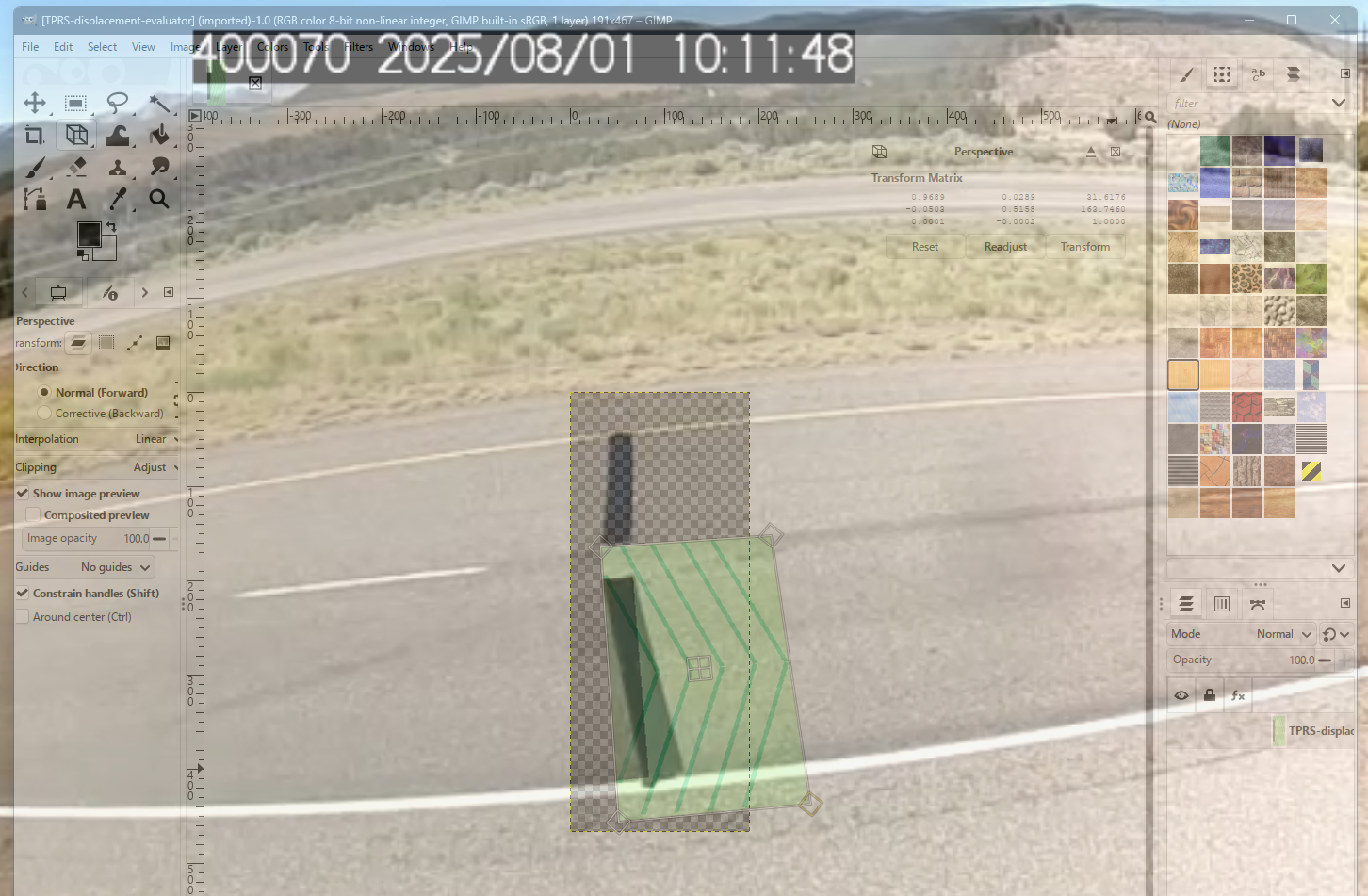 Example of TPRS displacement